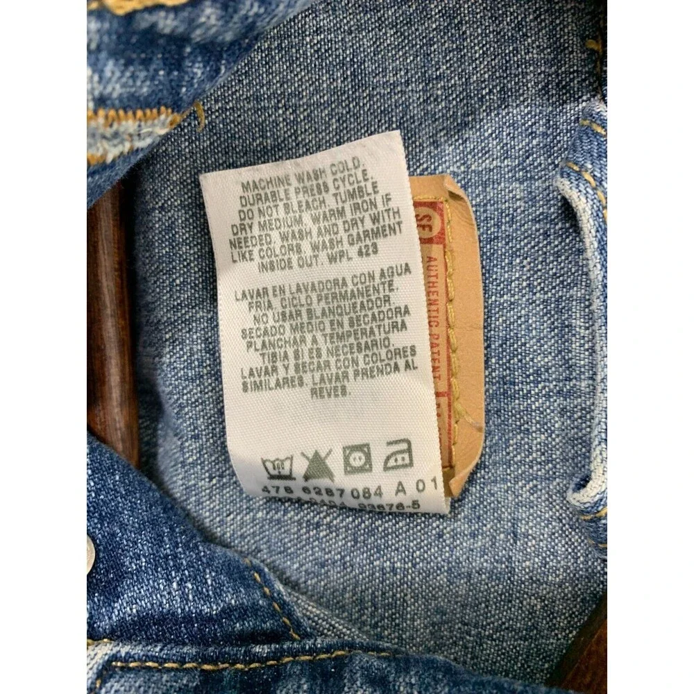 Levi Strauss Signature Denim Blue Jean Youth Button-up Jacket Large (L) - Picture 4 of 13